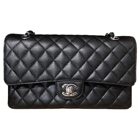 black caviar medium flap chanel|CHANEL.